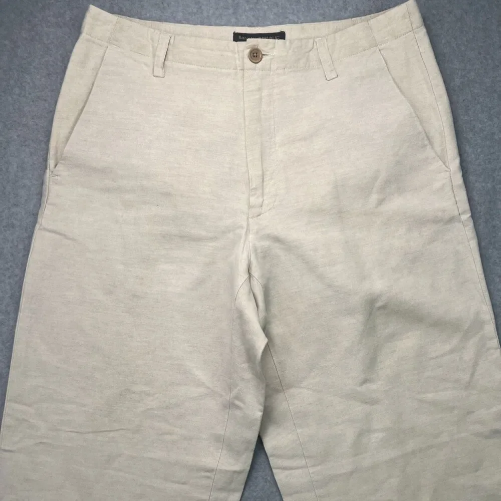 VTG Banana Republic Mens Dawson Linen Blend Chino Pants 32x32 (32x29.5) Vacation